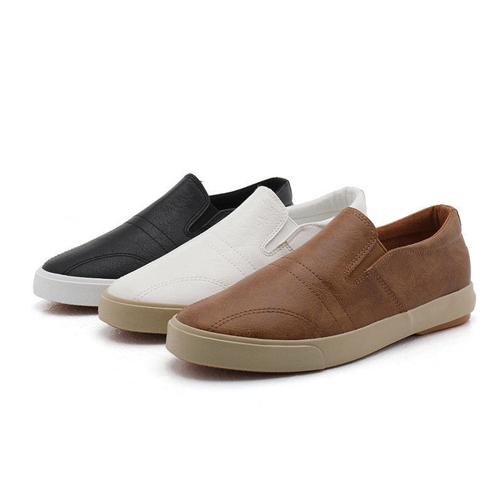 Mænds læder slip-on mokkasiner, stilfuldt design, kvalitetsskind, gummisål, velegnet til hverdagsbrug og fest.