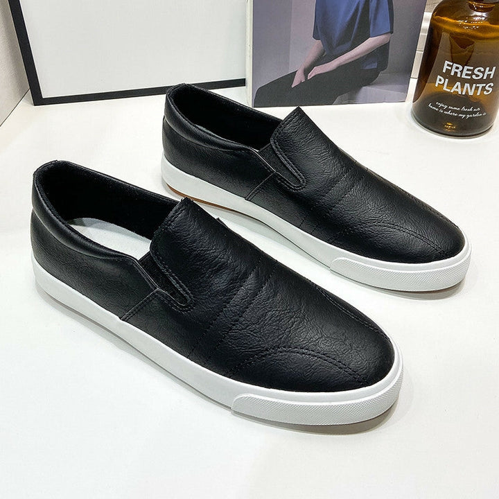 Mænds læder slip-on mokkasiner, stilfuldt design, kvalitetsskind, gummisål, velegnet til hverdagsbrug og fest.
