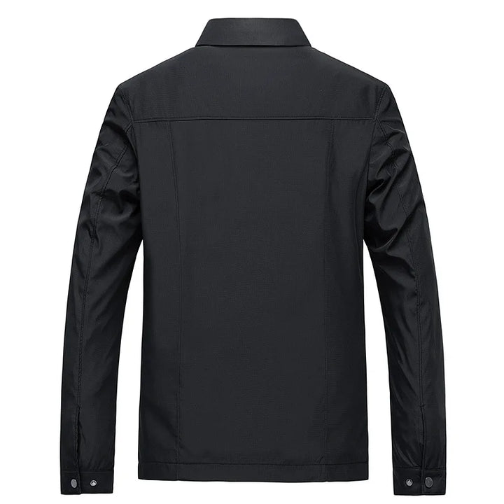 Herre let åndbar jakke, moderne design, stående krave, sort, blå eller khaki