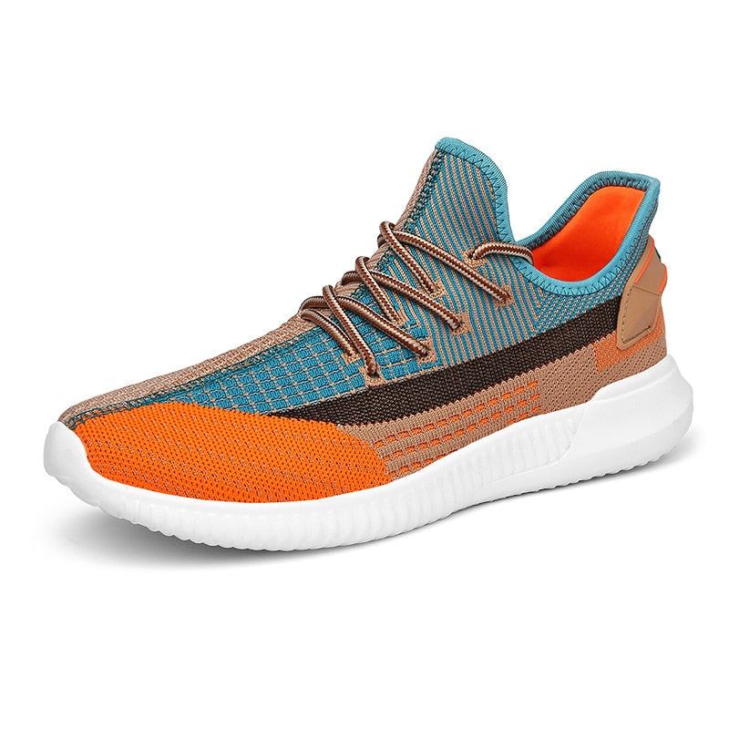 Herre orange sneakers, casual og stilfuldt look, polstret indersål, skridsikker sål.
