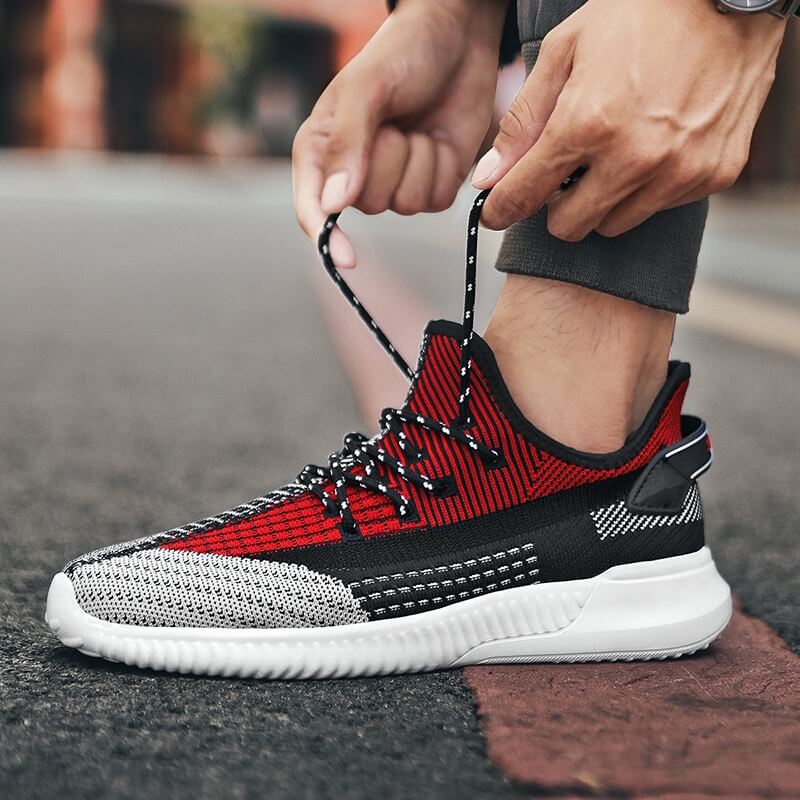 Herre orange sneakers, casual og stilfuldt look, polstret indersål, skridsikker sål.