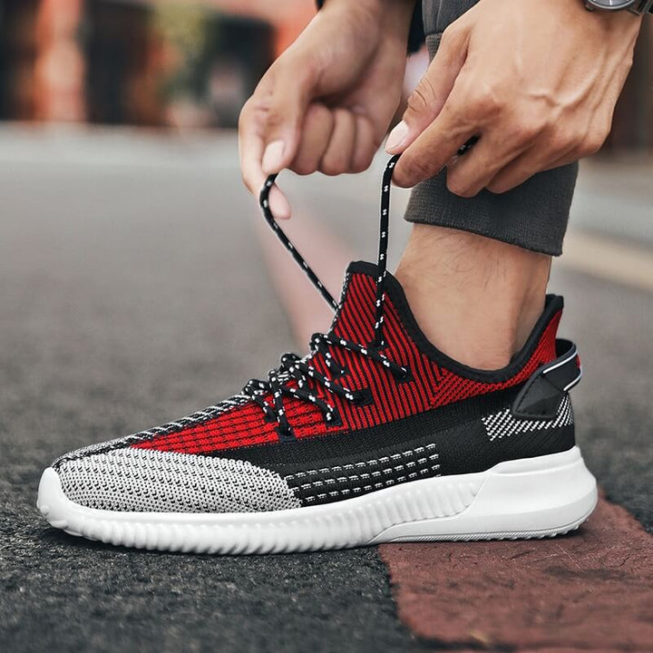 Herre orange sneakers, casual og stilfuldt look, polstret indersål, skridsikker sål.