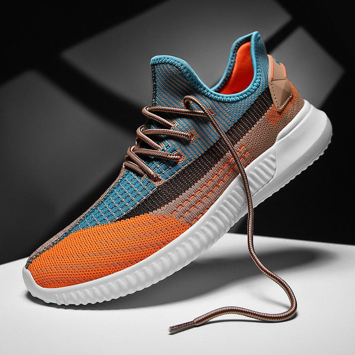 Herre orange sneakers, casual og stilfuldt look, polstret indersål, skridsikker sål.