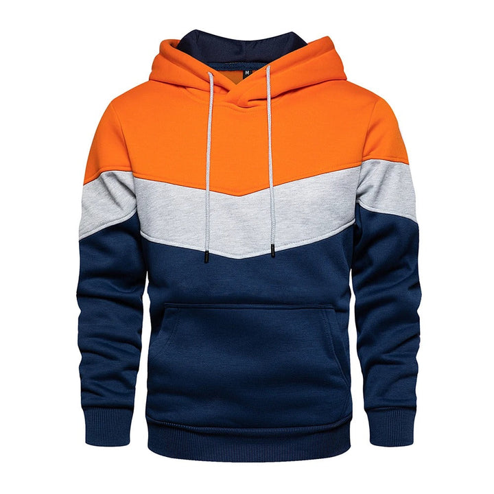 "Miesten patchwork fleece huppari, lämmin ja tyylikäs, väljä istuvuus, ainutlaatuinen tilkkutäkkimuotoilu, streetwear-tyyli."