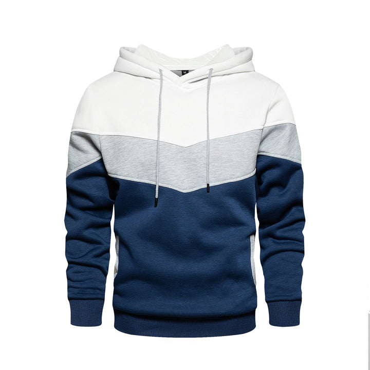 "Miesten patchwork fleece huppari, lämmin ja tyylikäs, väljä istuvuus, ainutlaatuinen tilkkutäkkimuotoilu, streetwear-tyyli."