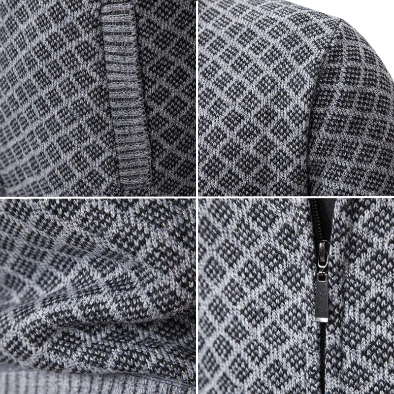 Miesten pehmeä jacquard neuletakki, näyttävä kuviointi, tyylikäs ja monikäyttöinen, sopii arkeen ja juhlaan.