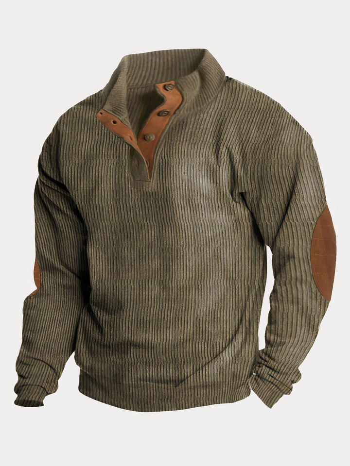 Herre blød sweater, farvekontrast, langærmet, moderne design, velegnet til efterår og vinter