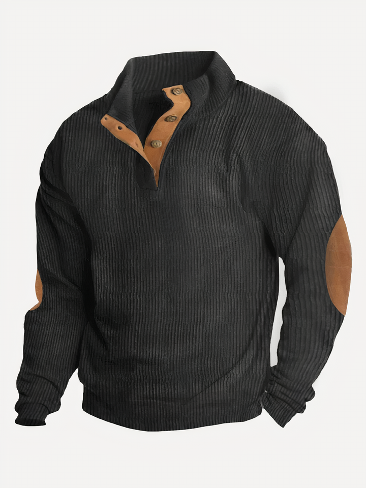 Herre blød sweater, farvekontrast, langærmet, moderne design, velegnet til efterår og vinter