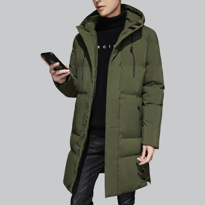 Miesten pitkä parka-talvitakki, tyylikäs unisex-muoti, lämmin