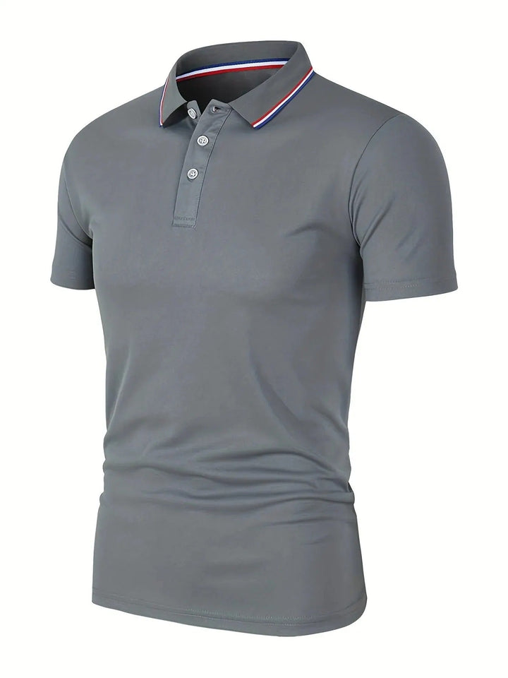 "Miesten poolopaita, hengittävä, klassinen tyyli, yksivärinen, kevyt kangas, lyhyet hihat, slim fit, monipuoliset värivaihtoe