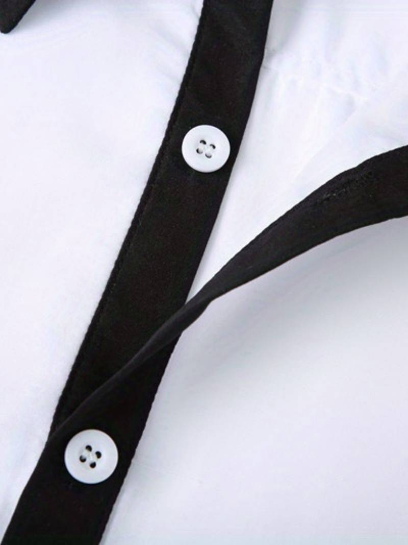 "Miesten rento puuvilla t-paita kontrastiväreissä, pehmeä ja hengittävä, sopii vapaa-aikaan ja työhön, musta ja valkoinen."