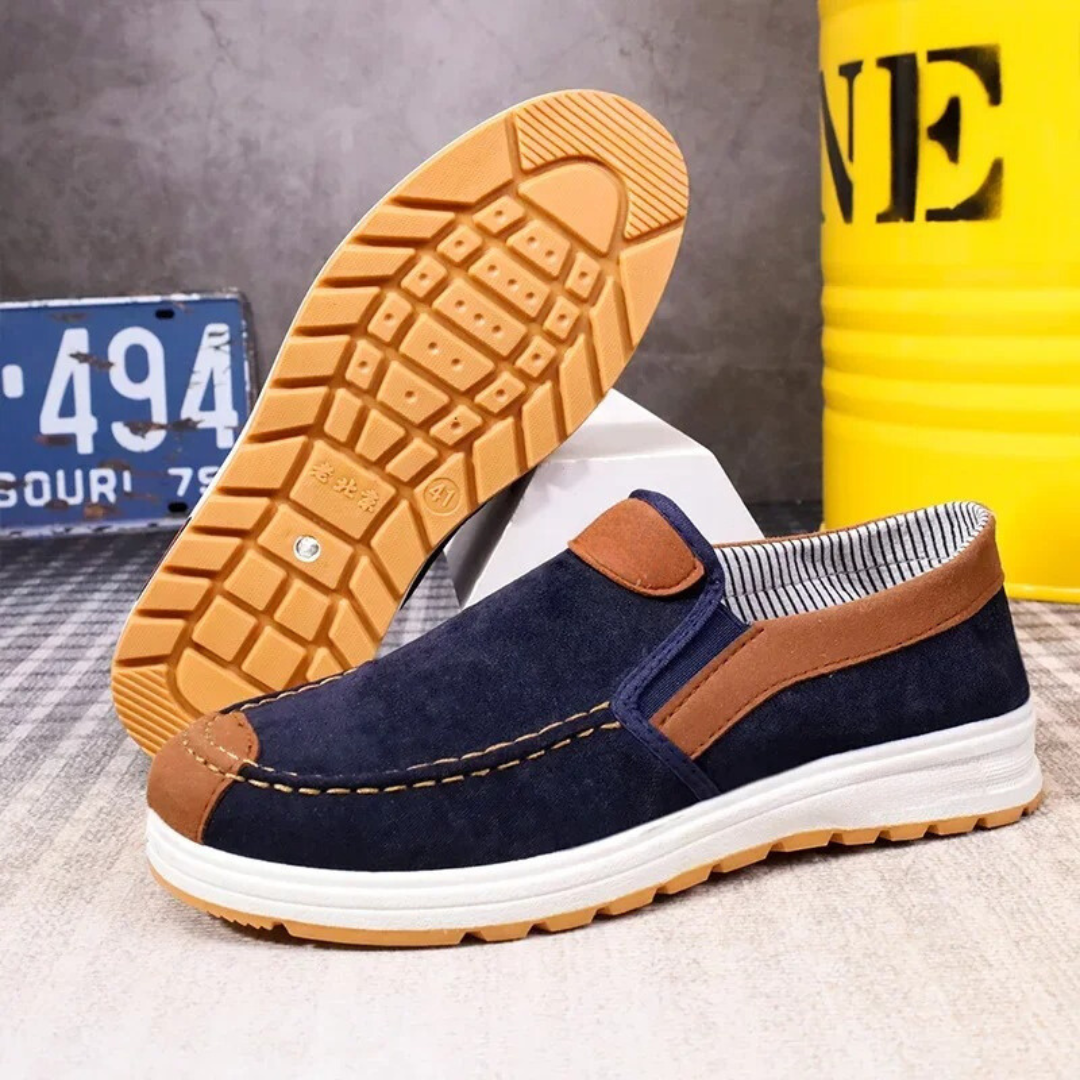 Miesten rentoa plus kokoa loaferit, vintage-tyylinen slip-on, kevyt puuvillakangas, tukeva ja mukava päivittäiseen käyttöön.
