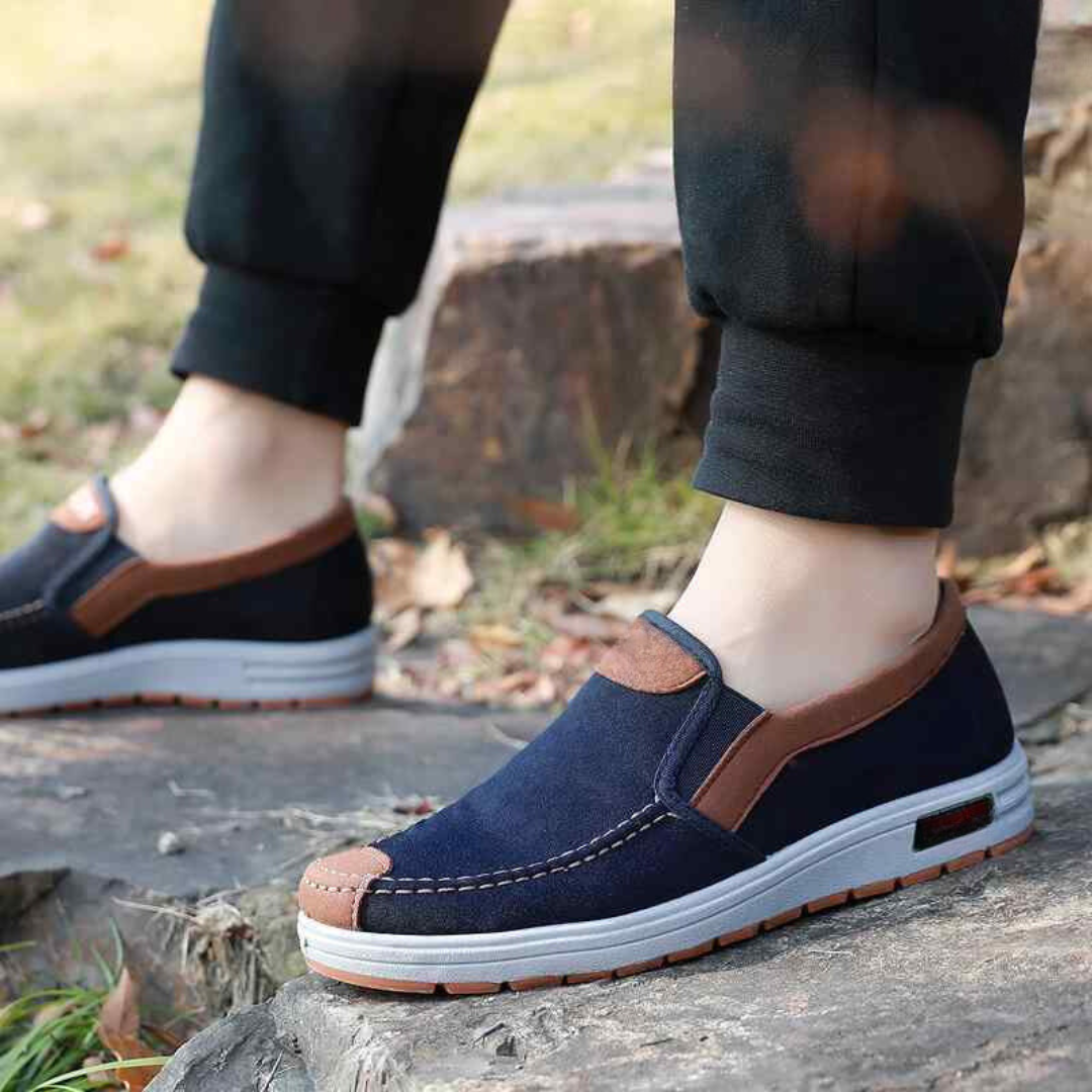 Miesten rentoa plus kokoa loaferit, vintage-tyylinen slip-on, kevyt puuvillakangas, tukeva ja mukava päivittäiseen käyttöön.