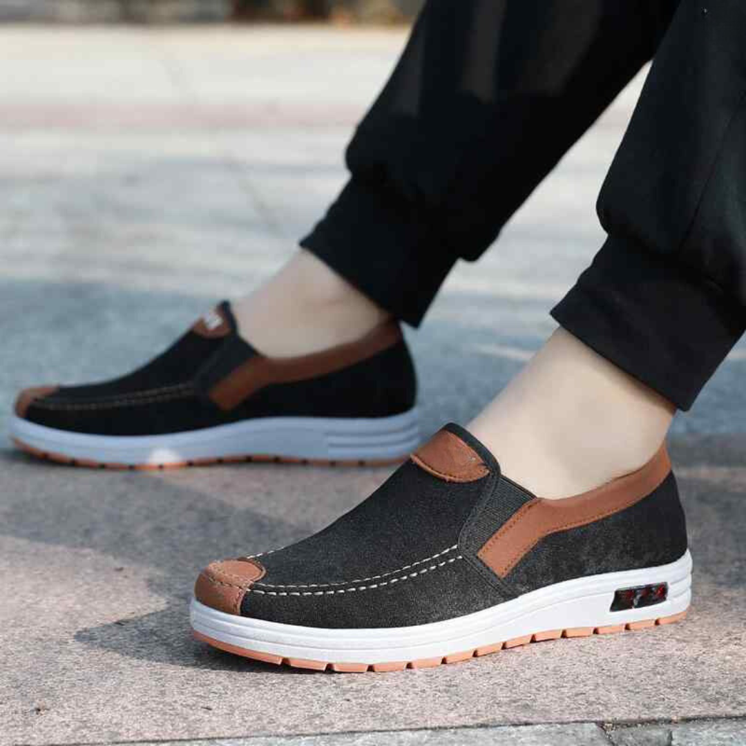 Miesten rentoa plus kokoa loaferit, vintage-tyylinen slip-on, kevyt puuvillakangas, tukeva ja mukava päivittäiseen käyttöön.