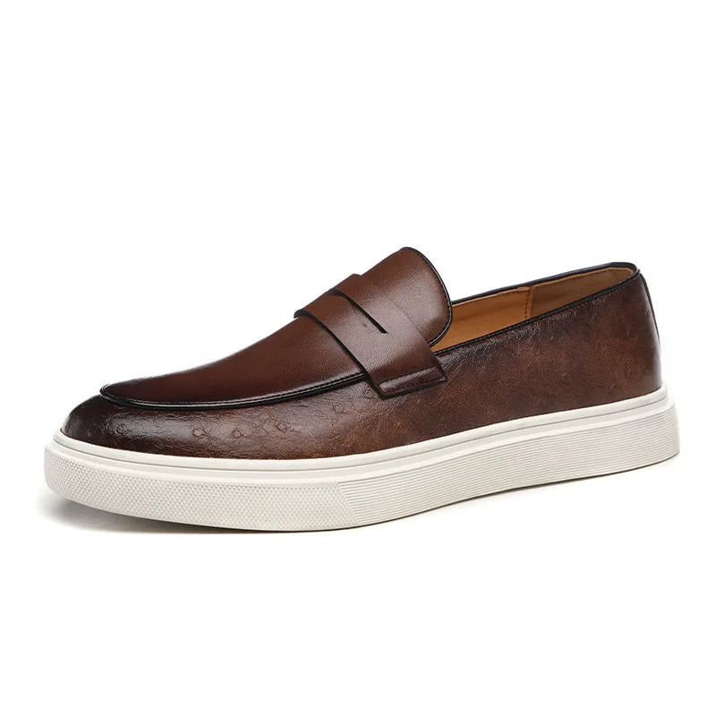 "Miesten retro käärmeennahkaiset munkkikengät, slip-on malli, ajaton brittiläinen tyyli, musta kuvioitu nahka"