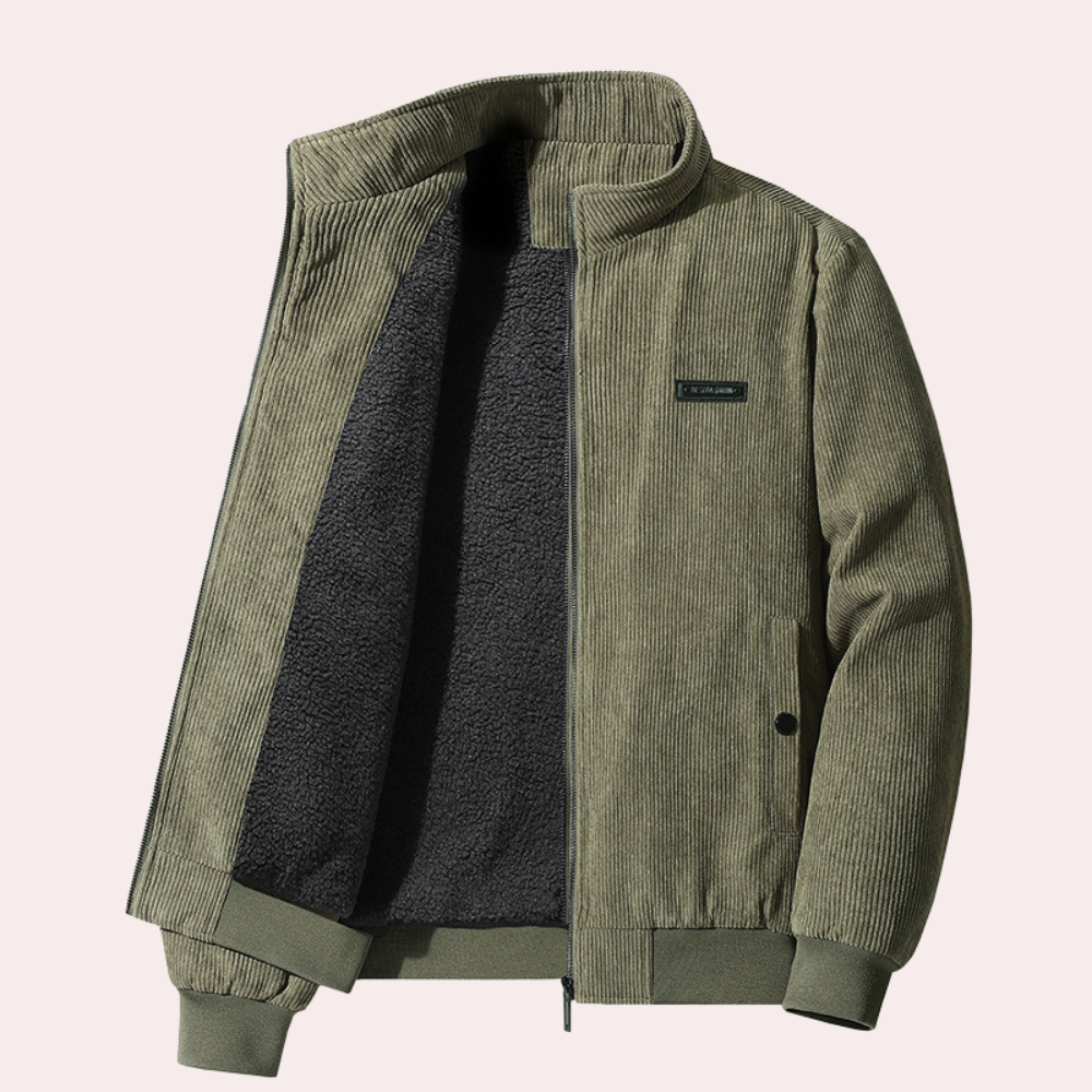 Mænds retro fløjlsjakke i skandinavisk design, tidløs og elegant.