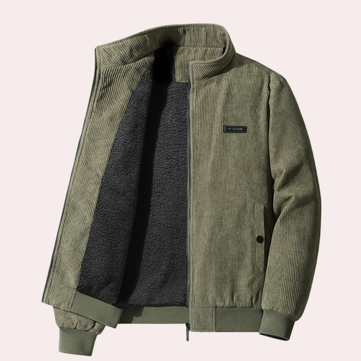 Mænds retro fløjlsjakke i skandinavisk design, tidløs og elegant.