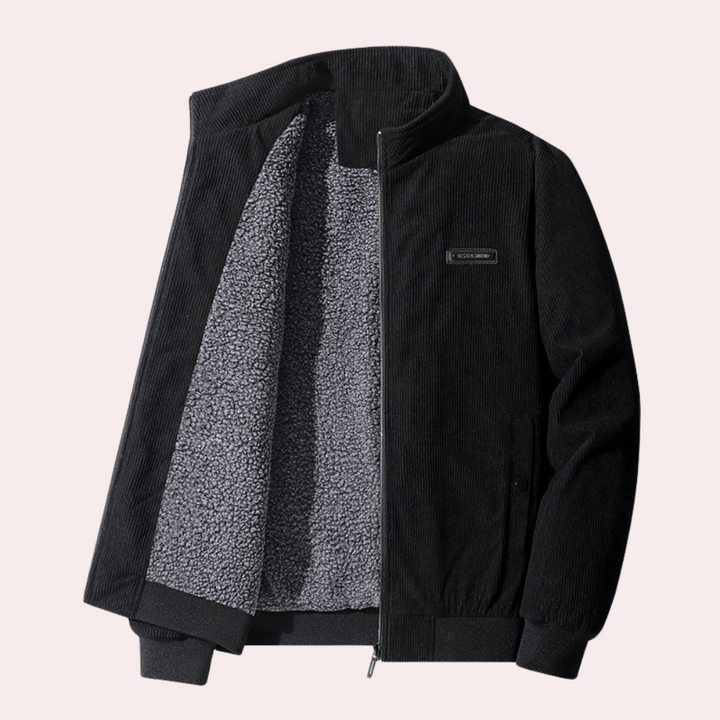 Mænds retro fløjlsjakke i skandinavisk design, tidløs og elegant.
