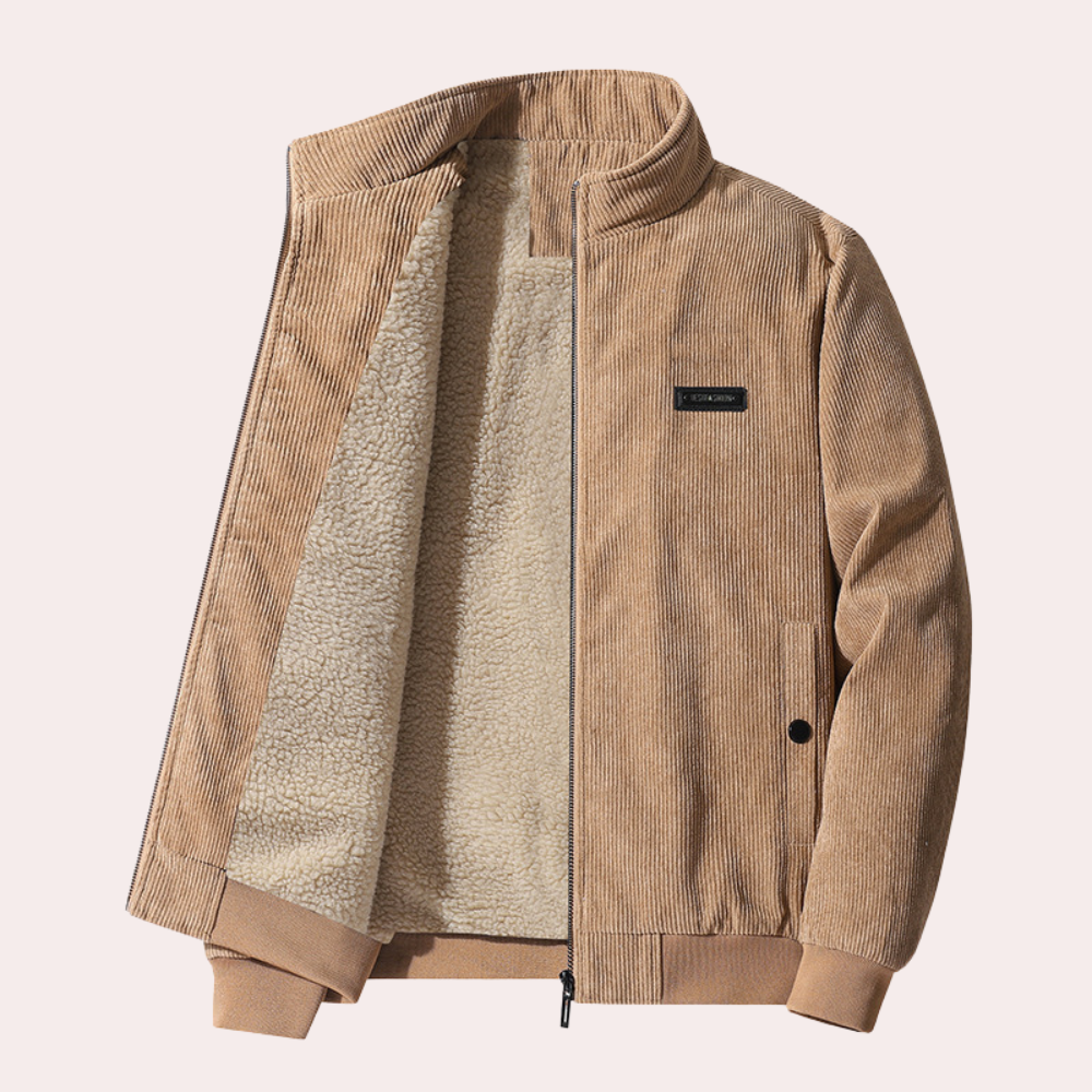 Mænds retro fløjlsjakke i skandinavisk design, tidløs og elegant.