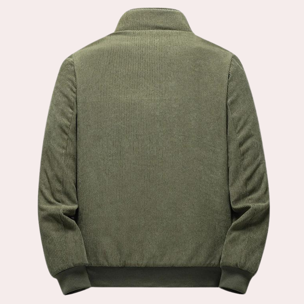 Mænds retro fløjlsjakke i skandinavisk design, tidløs og elegant.
