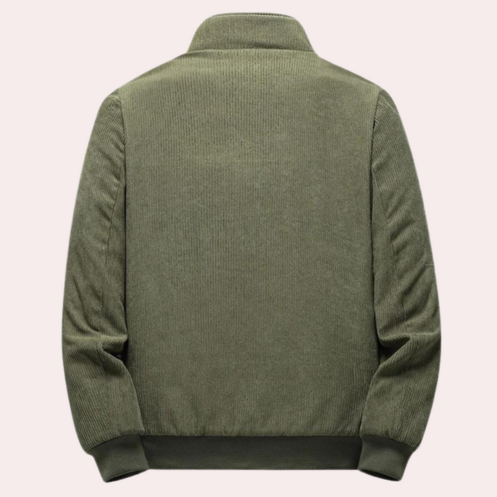 Mænds retro fløjlsjakke i skandinavisk design, tidløs og elegant.