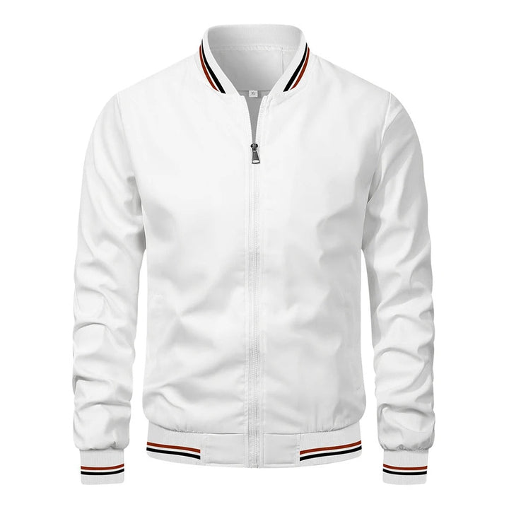 Herre slim fit bomberjakke, behagelig, stilfuld, lynlås, klassisk baseballkrave, flere farvemuligheder.