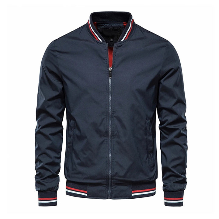 Herre slim fit bomberjakke, behagelig, stilfuld, lynlås, klassisk baseballkrave, flere farvemuligheder.