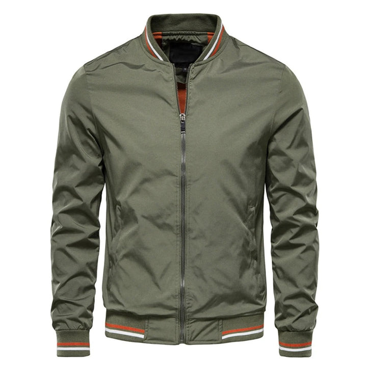 Herre slim fit bomberjakke, behagelig, stilfuld, lynlås, klassisk baseballkrave, flere farvemuligheder.