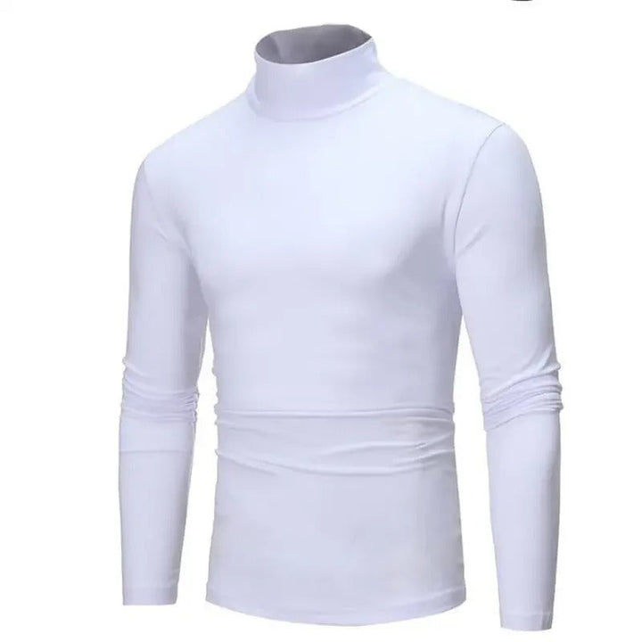 Miesten slim fit lämpöpaita korkeakauluksella, harmaa, mukava ja hengittävä syys-talvivaatteisiin.