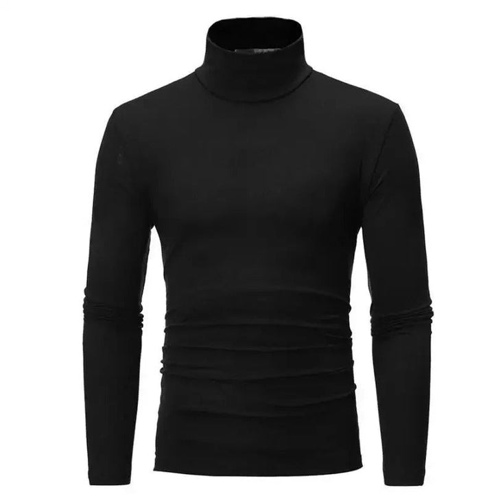Miesten slim fit lämpöpaita korkeakauluksella, harmaa, mukava ja hengittävä syys-talvivaatteisiin.