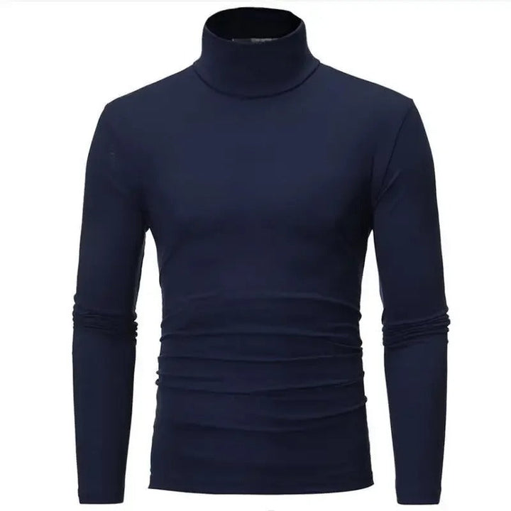 Miesten slim fit lämpöpaita korkeakauluksella, harmaa, mukava ja hengittävä syys-talvivaatteisiin.