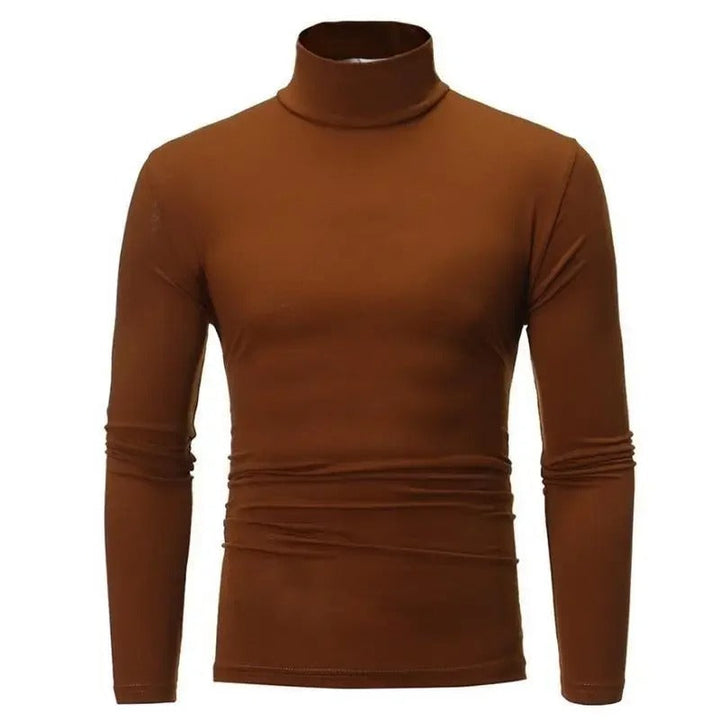 Miesten slim fit lämpöpaita korkeakauluksella, harmaa, mukava ja hengittävä syys-talvivaatteisiin.