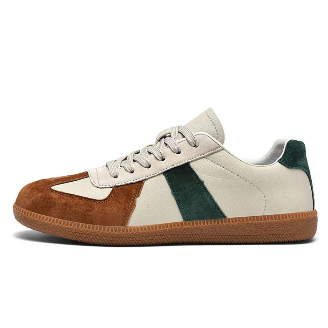"Miesten sneakerit nahasta ja sametista, moderniin tyyliin, pehmustetulla sisäpohjalla ja kestävällä kumipohjalla."