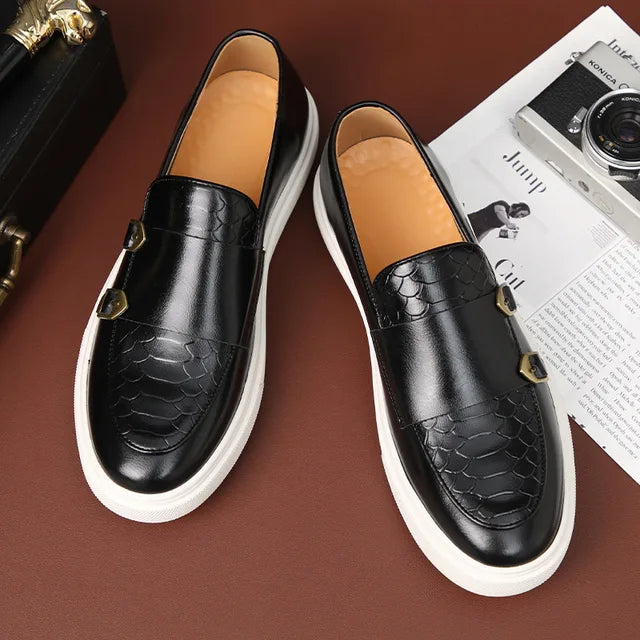 Mænds stilfulde loafers i sort og brun, komfortable og alsidige, til hverdag og fest.