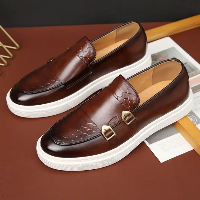 Mænds stilfulde loafers i sort og brun, komfortable og alsidige, til hverdag og fest.