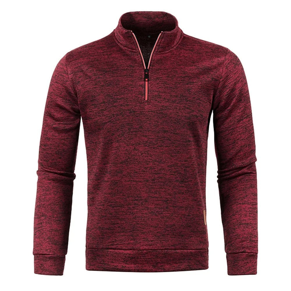 "Miesten turtleneck half vetoketju huppari, harmaa, pehmeä materiaali, rento ja lämmin, täydellinen talveen."