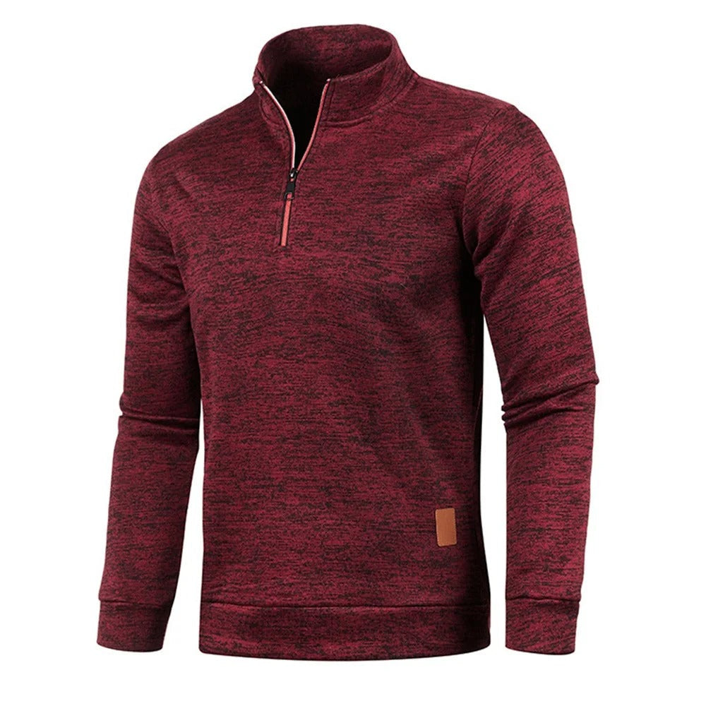 "Miesten turtleneck half vetoketju huppari, harmaa, pehmeä materiaali, rento ja lämmin, täydellinen talveen."