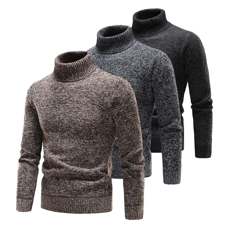 "Miesten turtleneck-fleecepusero talvikauluksella, harmaa, pehmeä fleece ja lämmin istuvuus kylmille talvipäiville."