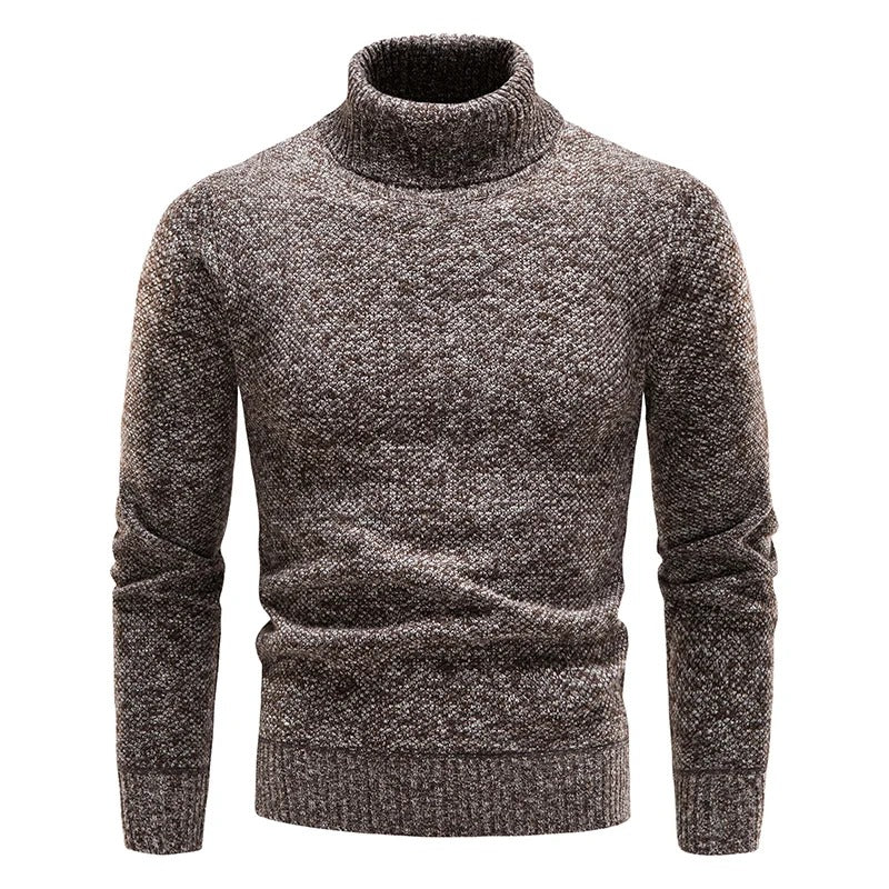 "Miesten turtleneck-fleecepusero talvikauluksella, harmaa, pehmeä fleece ja lämmin istuvuus kylmille talvipäiville."