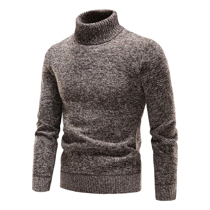 "Miesten turtleneck-fleecepusero talvikauluksella, harmaa, pehmeä fleece ja lämmin istuvuus kylmille talvipäiville."