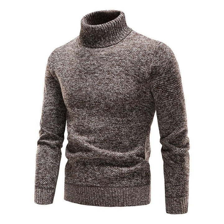 "Miesten turtleneck-fleecepusero talvikauluksella, harmaa, pehmeä fleece ja lämmin istuvuus kylmille talvipäiville."