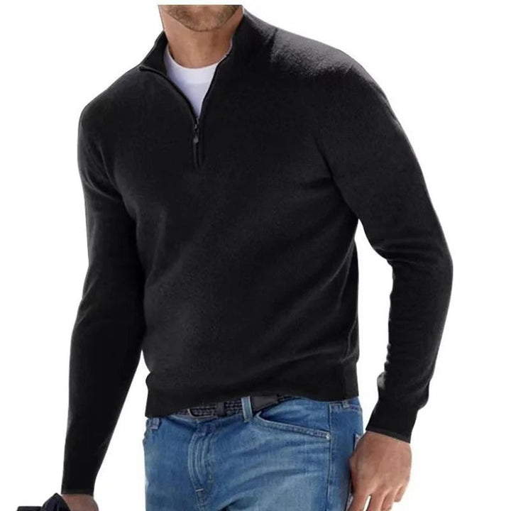 "Miesten tyylikäs turtleneck-neulepaita, pehmeä yksivärinen neulos, klassinen tyyli, pitkä hiha, sopii kerrostettavaksi."