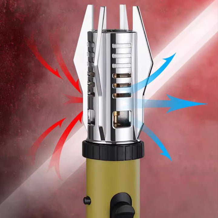 "Miesten tyylikäs tuulenpitävä sytytin, Planeetta Lightsaber -muotoilu, metallinen runko, voimakas liekki, himmeä sininen vär