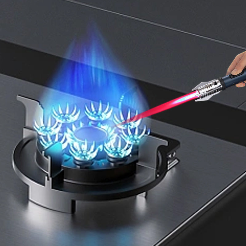 "Miesten tyylikäs tuulenpitävä sytytin, Planeetta Lightsaber -muotoilu, metallinen runko, voimakas liekki, himmeä sininen vär