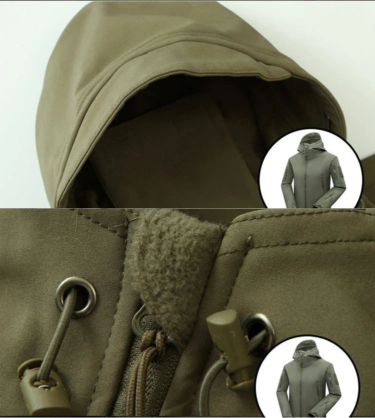 Herre vandtæt softshell outdoor jakke med fleecefor, stilfulde lommer, blå nuance, vintertøj