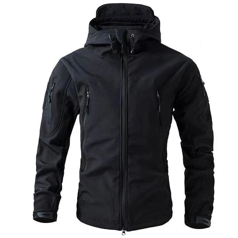 Herre vandtæt softshell outdoor jakke med fleecefor, stilfulde lommer, blå nuance, vintertøj