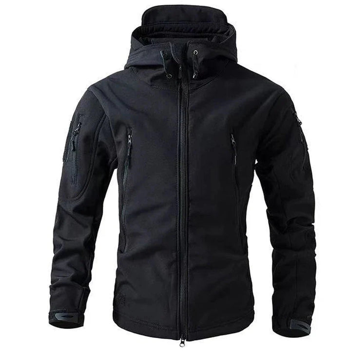 Herre vandtæt softshell outdoor jakke med fleecefor, stilfulde lommer, blå nuance, vintertøj