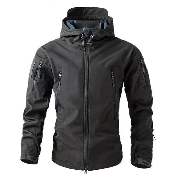 Herre vandtæt softshell outdoor jakke med fleecefor, stilfulde lommer, blå nuance, vintertøj