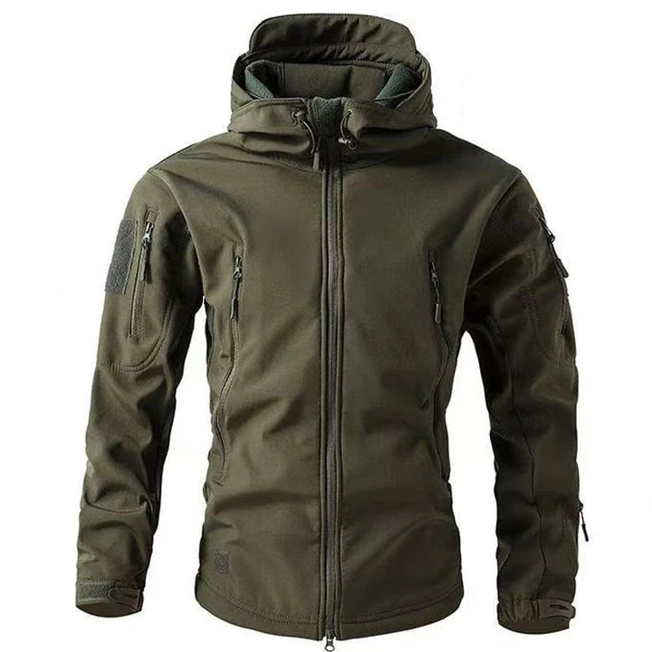 Herre vandtæt softshell outdoor jakke med fleecefor, stilfulde lommer, blå nuance, vintertøj