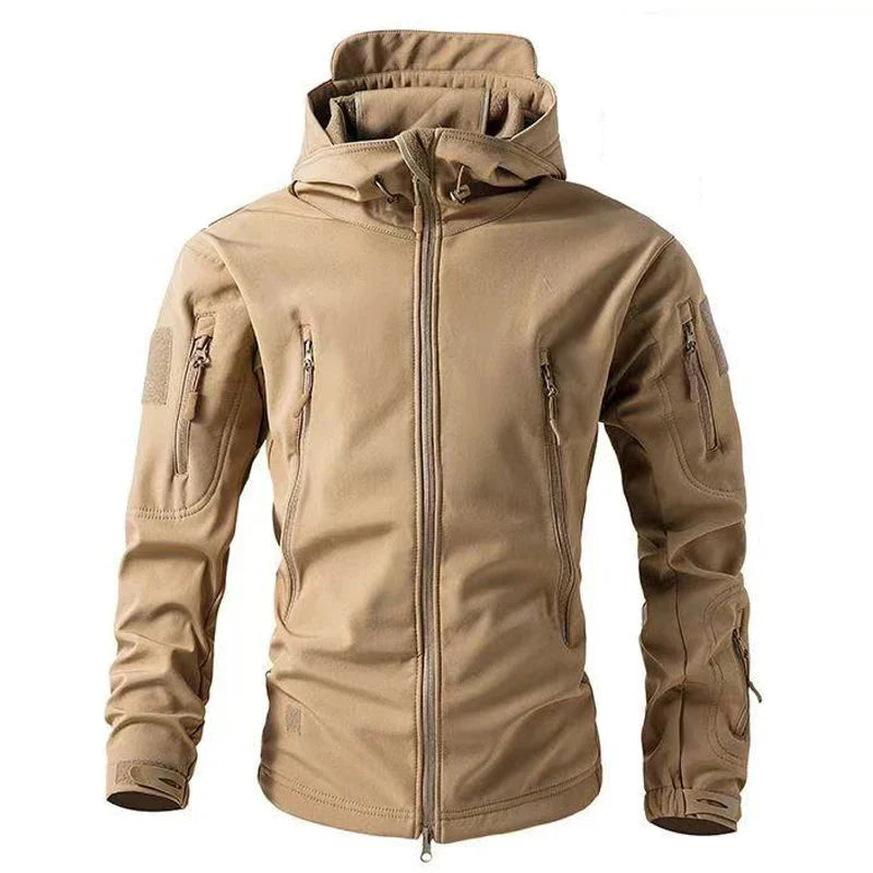 Herre vandtæt softshell outdoor jakke med fleecefor, stilfulde lommer, blå nuance, vintertøj